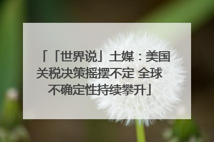 「世界说」土媒：美国关税决策摇摆不定 全球不确定性持续攀升