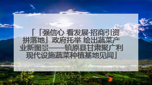 「强信心 看发展·招商引资拼落地」政府托举 绘出蔬菜产业新图景——镇原县甘肃聚广利现代设施蔬菜种植基地见闻