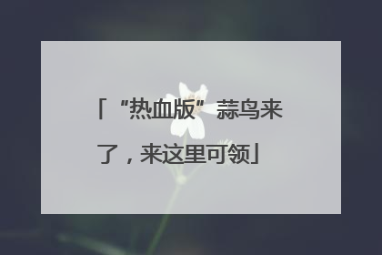 “热血版”蒜鸟来了，来这里可领