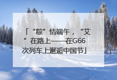 “粽”情端午，“艾”在路上——在G66次列车上邂逅中国节
