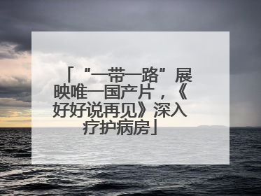 “一带一路”展映唯一国产片，《好好说再见》深入疗护病房