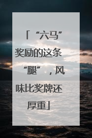 “六马”奖励的这条“腿”，风味比奖牌还厚重