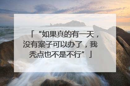 “如果真的有一天，没有案子可以办了，我秃点也不是不行”
