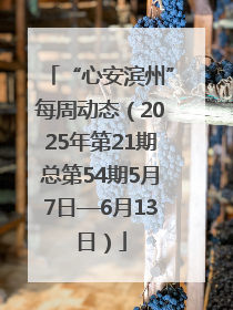 “心安滨州”每周动态（2025年第21期总第54期5月7日—6月13日）