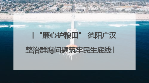 “廉心护粮田” 德阳广汉整治群腐问题筑牢民生底线