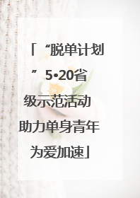 “脱单计划”5•20省级示范活动 助力单身青年为爱加速
