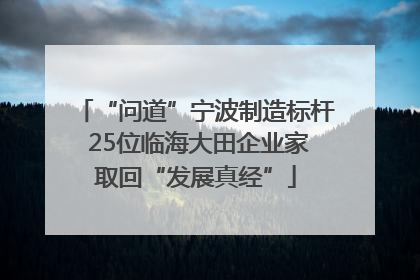 “问道”宁波制造标杆 25位临海大田企业家取回“发展真经”
