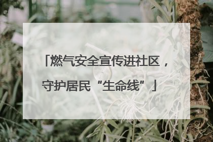 燃气安全宣传进社区，守护居民“生命线”