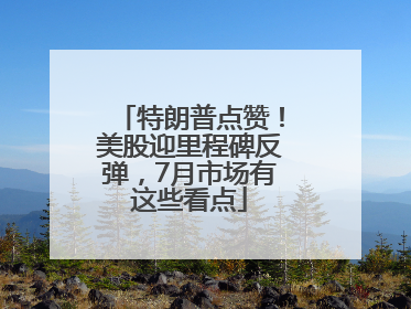 特朗普点赞！美股迎里程碑反弹，7月市场有这些看点