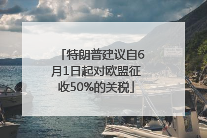 特朗普建议自6月1日起对欧盟征收50%的关税