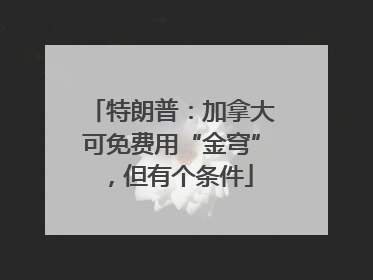 特朗普：加拿大可免费用“金穹”，但有个条件