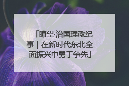 瞭望·治国理政纪事｜在新时代东北全面振兴中勇于争先