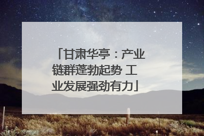 甘肃华亭：产业链群蓬勃起势 工业发展强劲有力