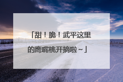 甜！脆！武平这里的鹰嘴桃开摘啦～