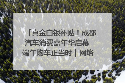 真金白银补贴！成都汽车消费嘉年华启幕 端午购车正当时｜网络中国节·端午