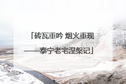 砖瓦重吟 烟火重现——泰宁老宅涅槃记
