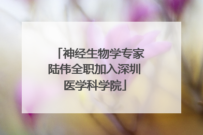 神经生物学专家陆伟全职加入深圳医学科学院
