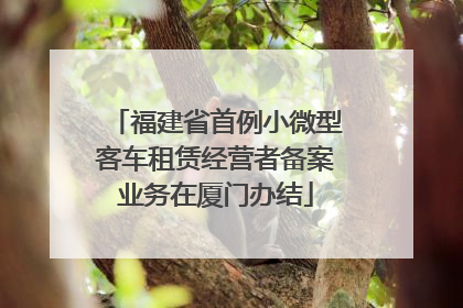 福建省首例小微型客车租赁经营者备案业务在厦门办结