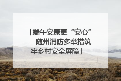 端午安康更“安心”——随州消防多举措筑牢乡村安全屏障