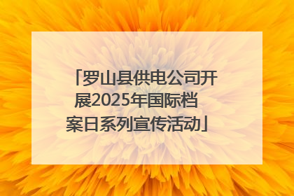 罗山县供电公司开展2025年国际档案日系列宣传活动