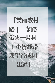 美丽农村路｜一条路带火一片村！小贺线带溪望谷成团出道