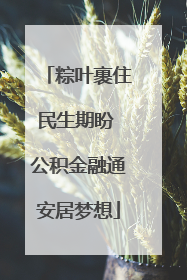 粽叶裹住民生期盼 公积金融通安居梦想