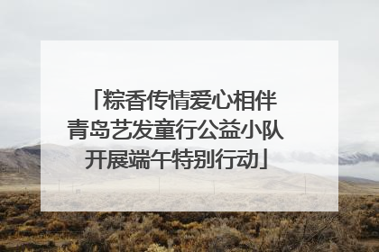粽香传情爱心相伴 青岛艺发童行公益小队开展端午特别行动
