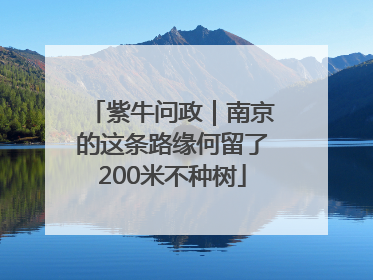 紫牛问政｜南京的这条路缘何留了200米不种树