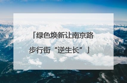 绿色焕新让南京路步行街“逆生长”