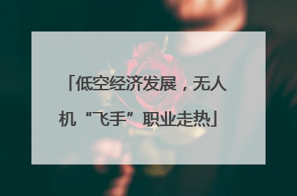 低空经济发展，无人机“飞手”职业走热