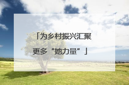 为乡村振兴汇聚更多“她力量”