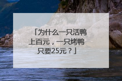 为什么一只活鸭上百元，一只烤鸭只要25元？