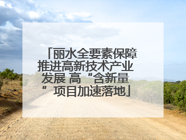 丽水全要素保障推进高新技术产业发展 高“含新量”项目加速落地
