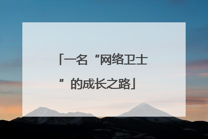一名“网络卫士”的成长之路