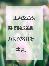 上海整合资源攥指成拳助力长兴岛开发建设