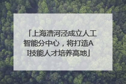 上海漕河泾成立人工智能分中心，将打造AI技能人才培养高地
