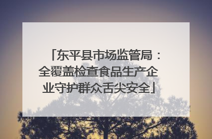 东平县市场监管局：全覆盖检查食品生产企业守护群众舌尖安全
