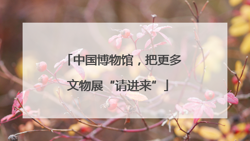 中国博物馆，把更多文物展“请进来”