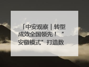 中安观察｜转型成效全国领先！“安徽模式”打造数字化转型新标杆