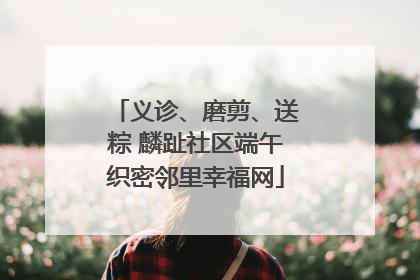 义诊、磨剪、送粽 麟趾社区端午织密邻里幸福网