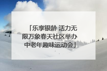 乐享银龄 活力无限万象春天社区举办中老年趣味运动会
