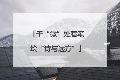 于“微”处着笔 绘“诗与远方”