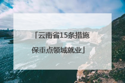 云南省15条措施保重点领域就业