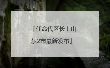 任命代区长！山东2市最新发布