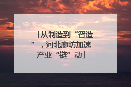从制造到“智造”，河北廊坊加速产业“链”动