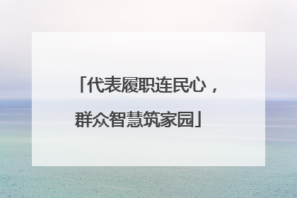 代表履职连民心，群众智慧筑家园