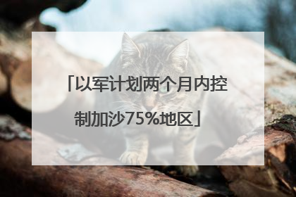 以军计划两个月内控制加沙75%地区