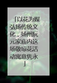以花为媒弘扬传统文化，扬州阮元家庙内这场敬琼花活动寓意隽永