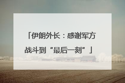 伊朗外长：感谢军方战斗到“最后一刻”