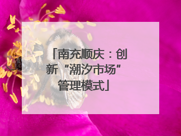 南充顺庆：创新“潮汐市场”管理模式